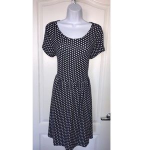 Old Navy Blue and White Polkadot Dress L